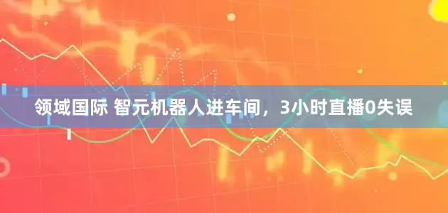 领域国际 智元机器人进车间，3小时直播0失误